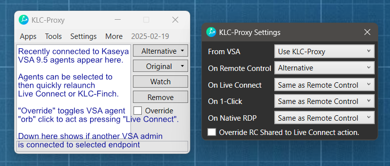 Screenshot of KLC-Proxy
